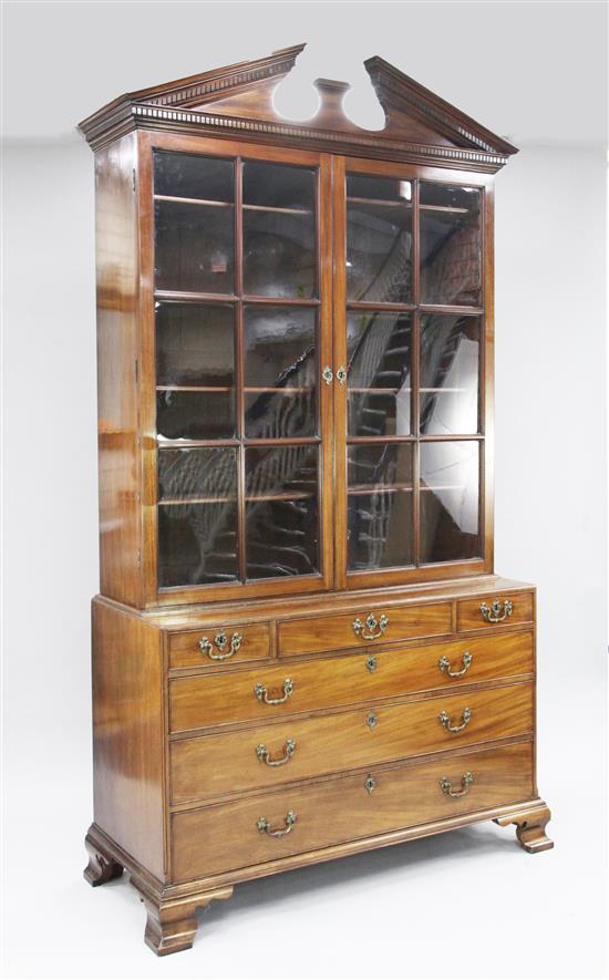 A George III mahogany bookcase, H.8ft 4in.